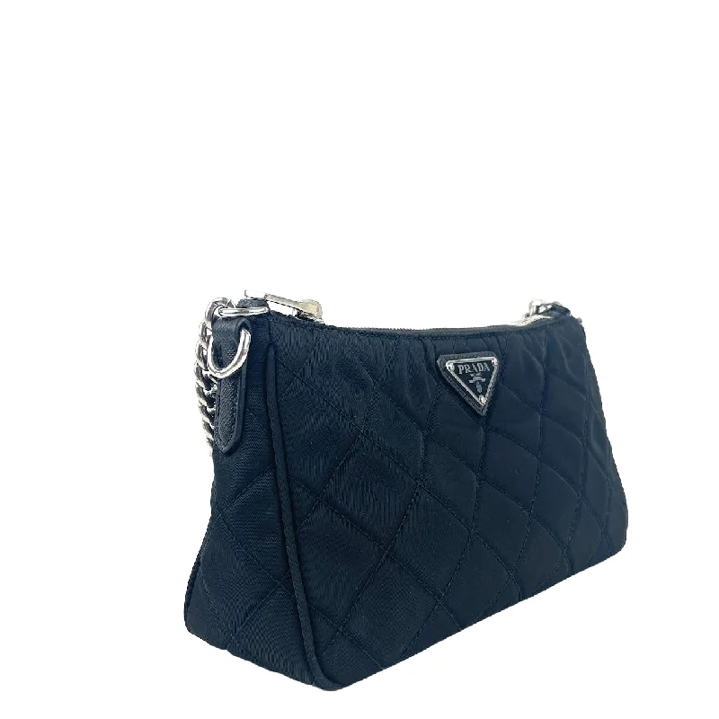 Elegant clutch bags for weddingsPRADA Tessuto Nylon Quilted Chain Crossbody-OUTLET FINAL SALE