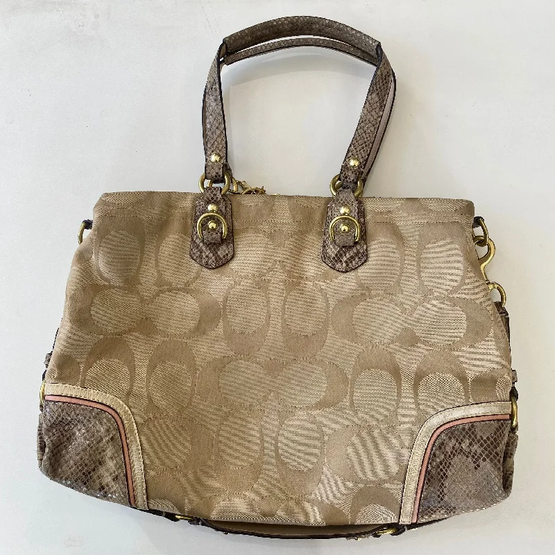 High-end designer bags for menCOACH Ashley Spectator Exotic Snakeskin Signature Bag