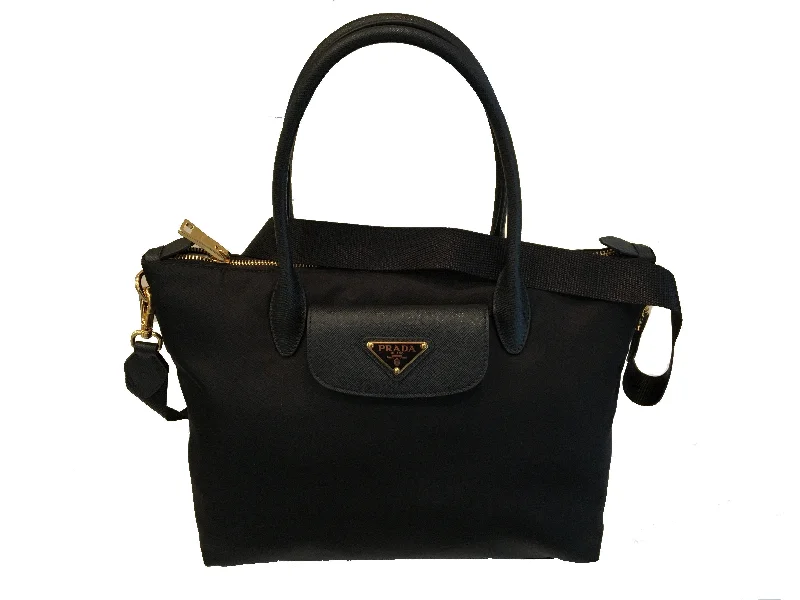 High-quality leather messenger bagsPrada Tessuto Nylon Saffiano Leather Black Shopping Tote Bag 1BA106