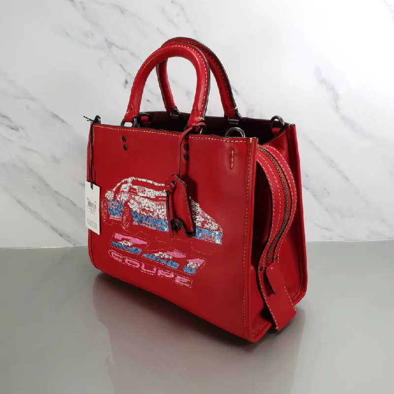 Designer bags for womenCoach Rogue 31 in 1941 Red with Z 41 Coupe Rally Race Car in Sequins - Handbag