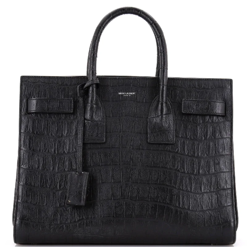 Luxury bags with exotic skinsSac de Jour Bag Crocodile Embossed Leather Small