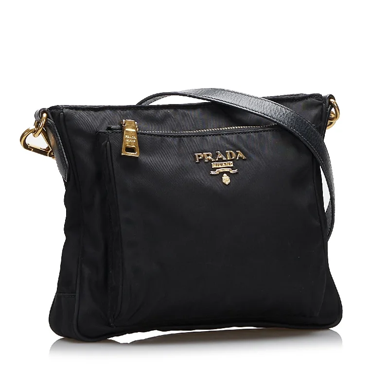 Designer bags with gold hardwarePrada Tessuto Crossbody (SHG-23eN76)