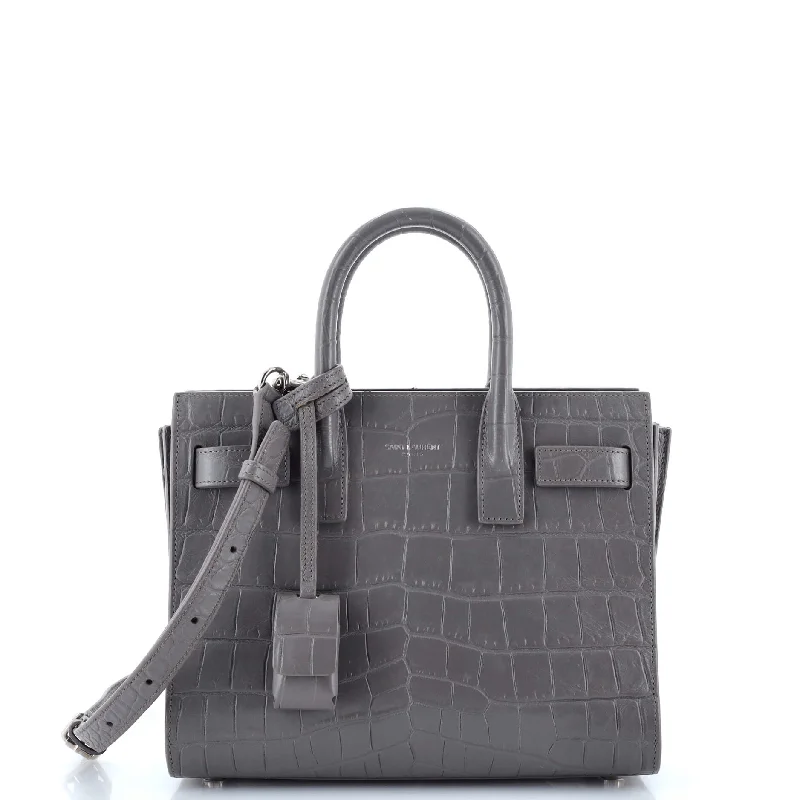 Durable leather bags for daily useSac de Jour NM Bag Crocodile Embossed Leather Nano