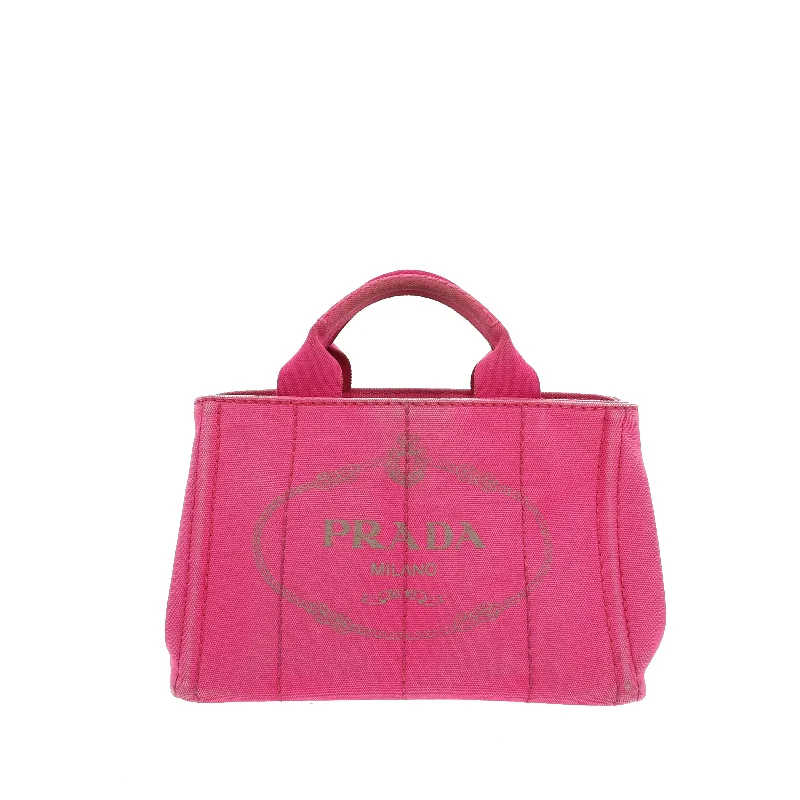 Affordable leather bagsPRADA Canapa Handbag in Pink Fabric