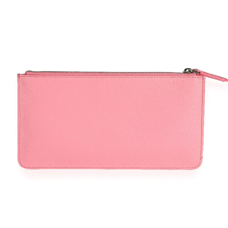 High-quality leather messenger bagsFENDI Pink Vitello Elite Monster Clutch