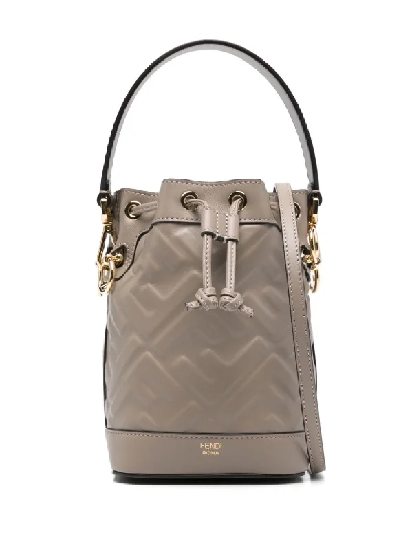 Trendy bucket bags for summerFendi Women Mon Tresor Mini Leather Bucket Bag