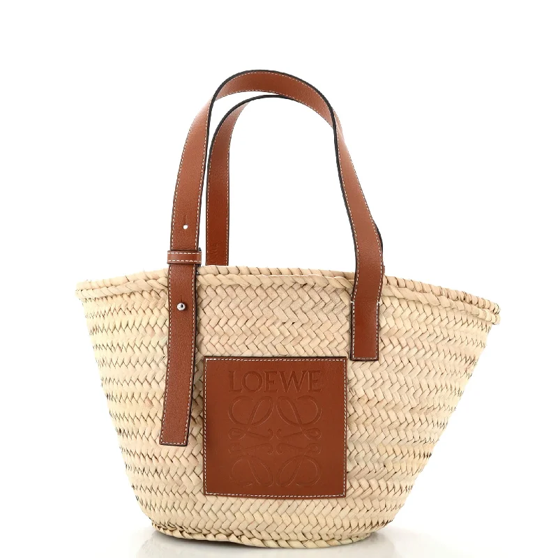 Designer bags with detachable strapsBasket Tote Raffia Medium