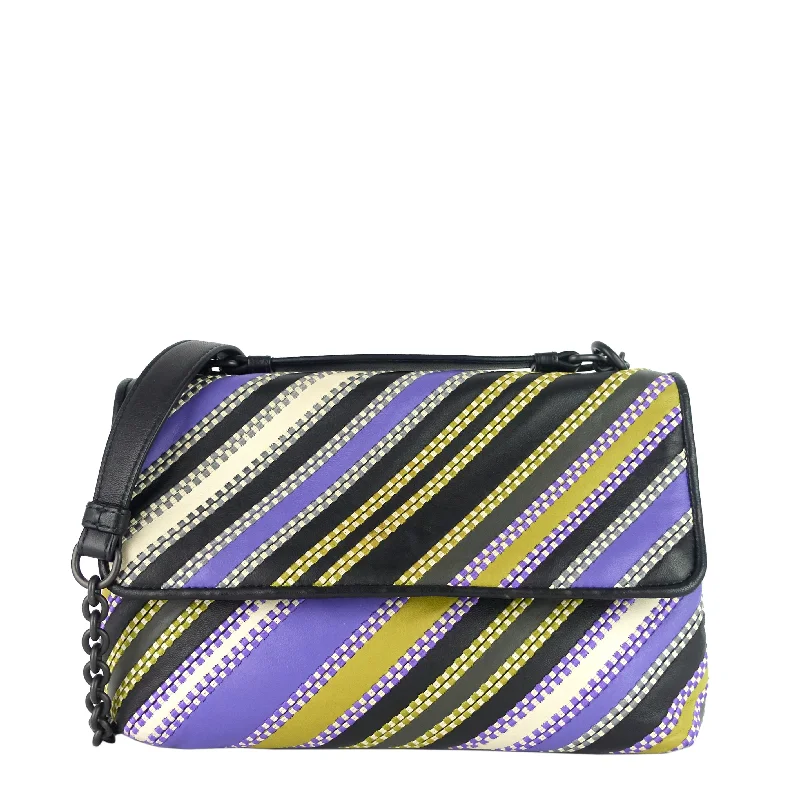 Designer bags with gold hardwareOlimpia Striped Leather Bag