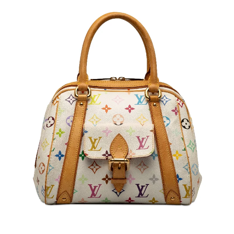 Designer bags with gold hardwareWhite Louis Vuitton Monogram Multicolore Priscilla Handbag