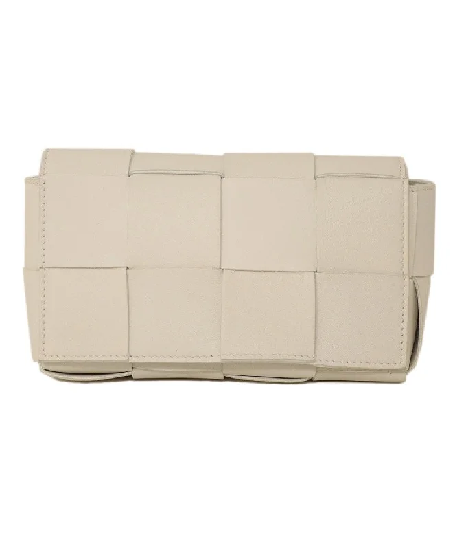 Elegant clutch bags for weddingsBottega Veneta White Cassette Belt Bag