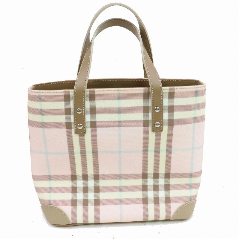 Vegan leather handbagsBrand Inspired Burberry London Tote Bag Pink PVC (SHC1-14353)