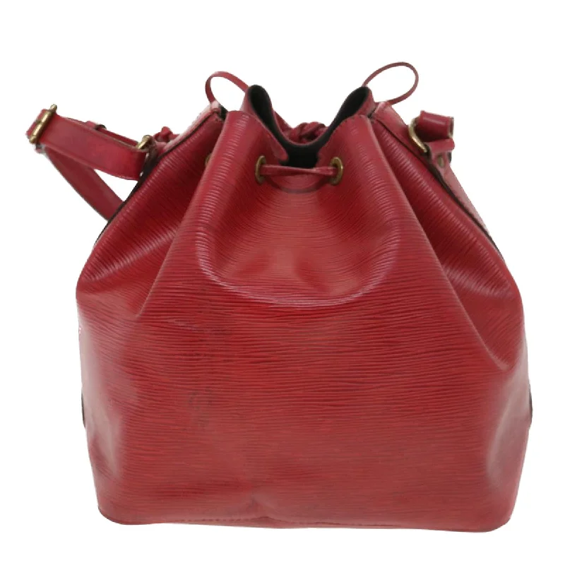 Designer bags with detachable strapsLOUIS VUITTON Epi Petit Noe Shoulder Bag Red M44107 LV  bs4678