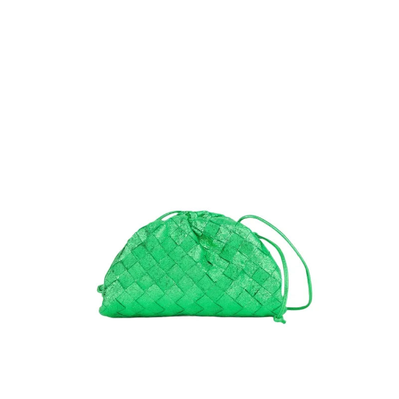 Affordable leather bagsBottega Veneta Mini Pouch - Metallic Green Crush