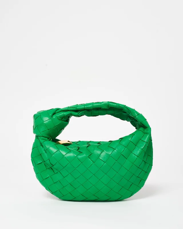 High-end designer bags for menBottega Veneta Parakeet Green Intrecciato Leather Mini Jodie Bag