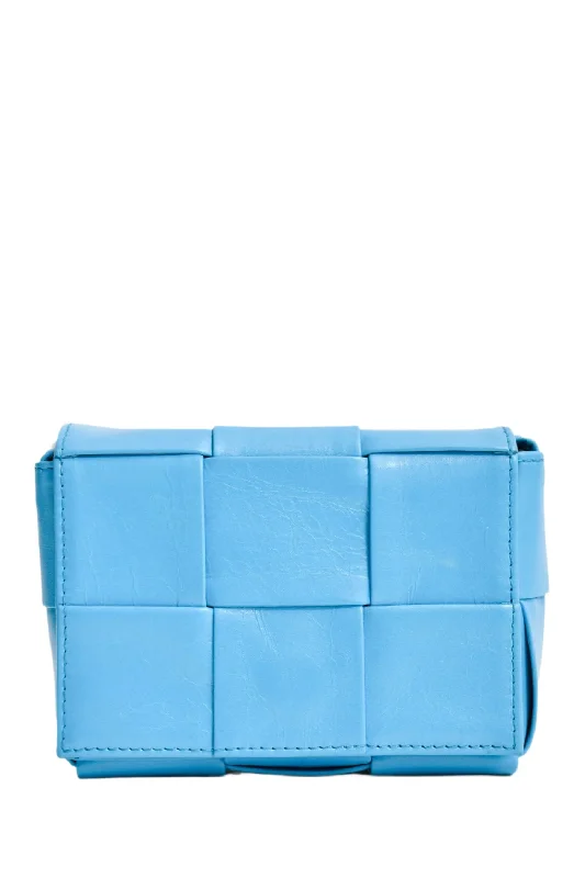 Designer bags for womenBottega Veneta Leather Turquoise Mini Cassette Crossbody Bag