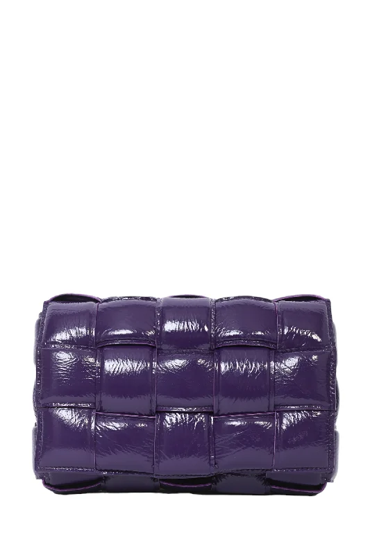 Stylish laptop bags for professionalsBottega Veneta Purple Patent Leather Cassette Shoulder Bag