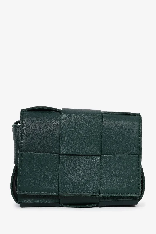 Best bags for business tripsBottega Veneta Green Leather Mini Cassette Crossbody Bag