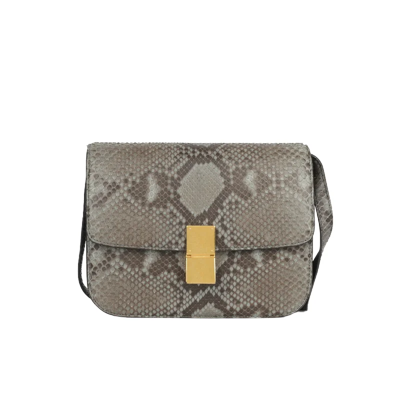 Designer bags with gold hardwareCeline Medium Classic Box Bag - Python